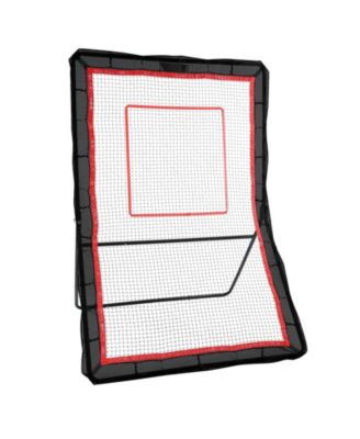 Lacrosse Rebounder, 5 x 7 ft Bounce Back Net with 5-Level Adjustable Angle, Steel Frame and Target Rope for Backyard Training