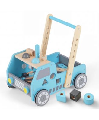 2-In-1 Montessori Wooden Baby Walker with Learning Activities
