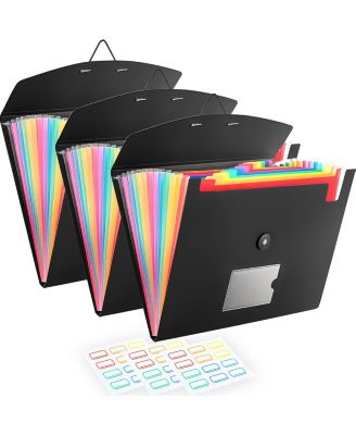 5 Pack Expanding File Folder Accordion Organizer With Labels For Home Office School Supplies
