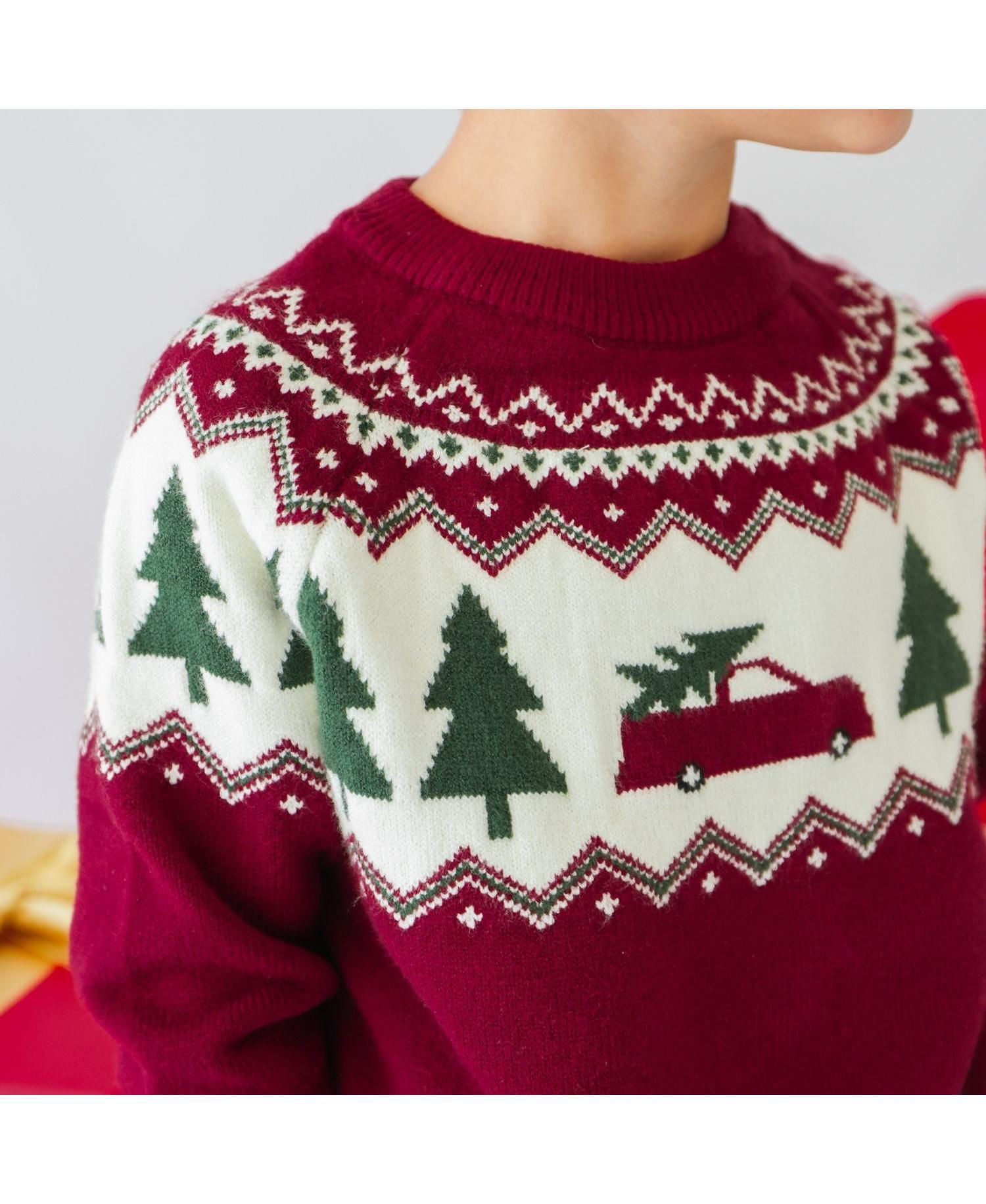 Big Boys (10-12) Christmas Truck Fair Isle Sweater