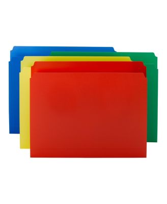 Plastic Colored File Folders Straight Cut Tab 48 Count Letter Size