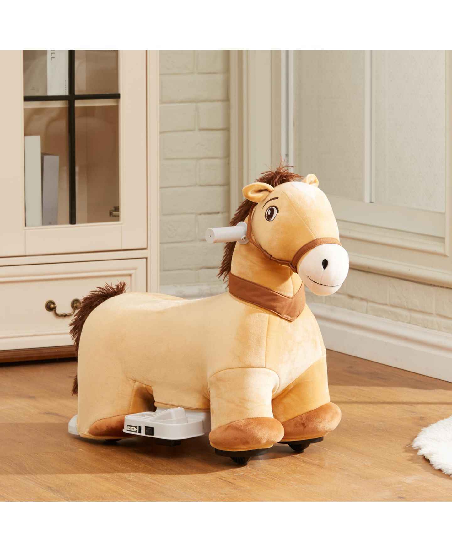 Детская игрушка Glintex 6V Battery-Powered Music Ride-On Pony, 55-lb Capacity, Ages 18-36 Months, цвет: Коричневый — фото 8