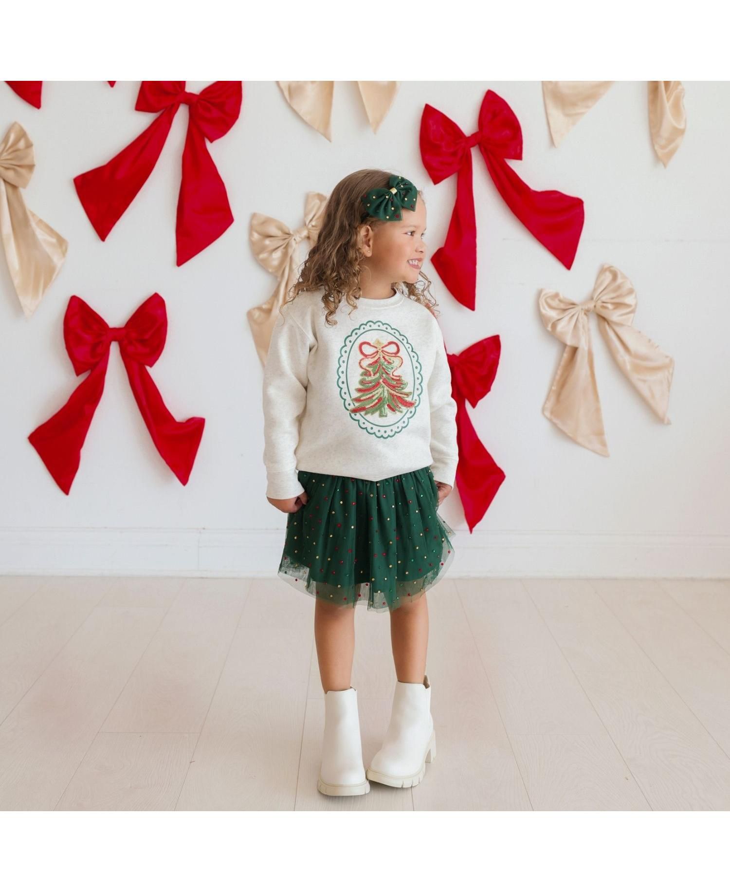 Girls' 4-16 Sequin Christmas Tree Sweatshirt