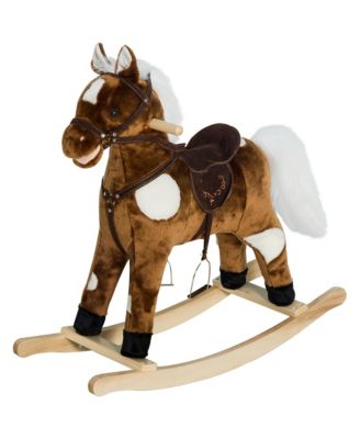 Plush Rocking Horse with Music and Wagging Tail, Holds 110 lbs, Ages 3+
