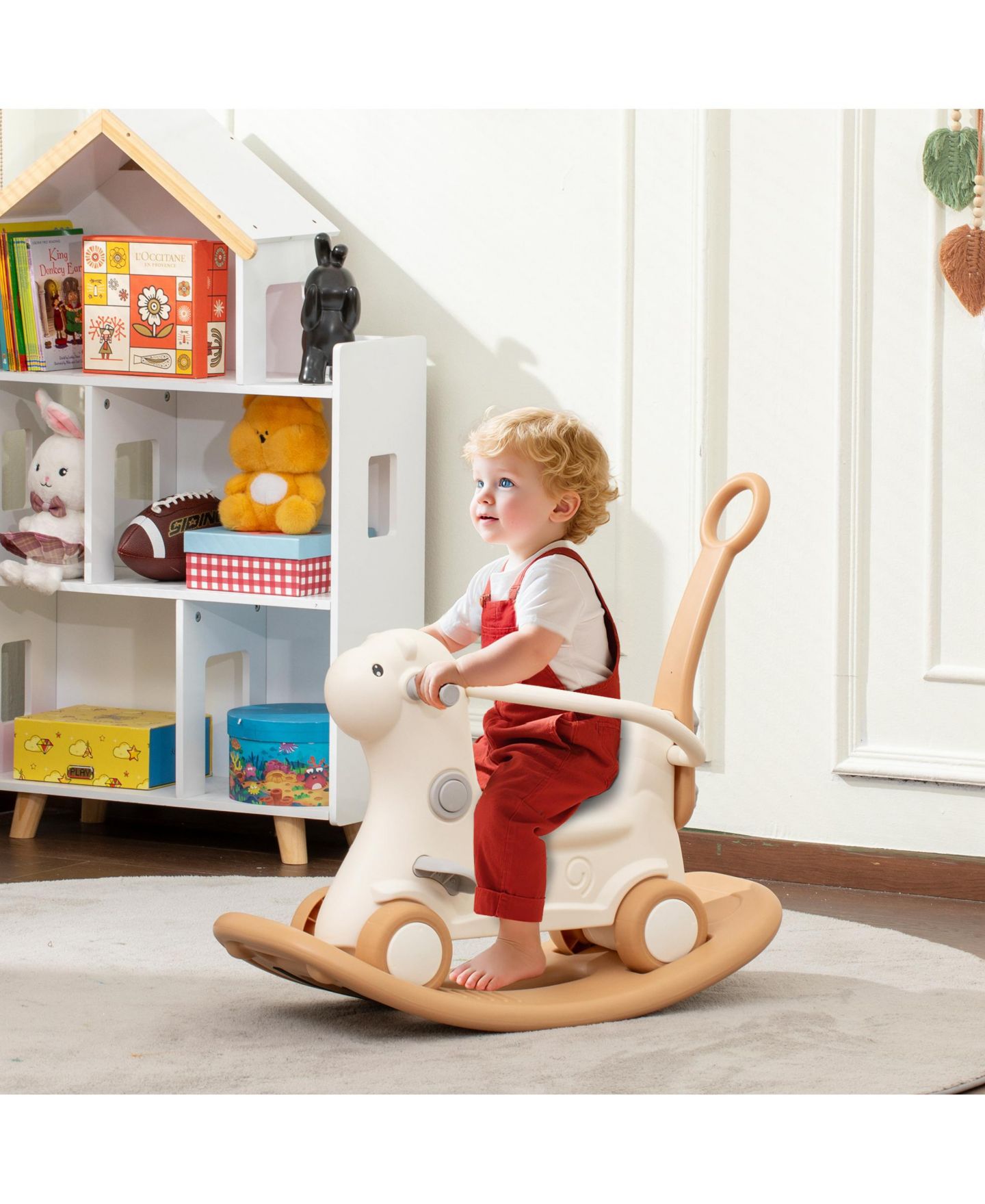 Детская игрушка Glintex 4-in-1 Rocking Horse with Detachable Balance Board and Push Handle, Ages 1-3, цвет: Коричневый — фото 10