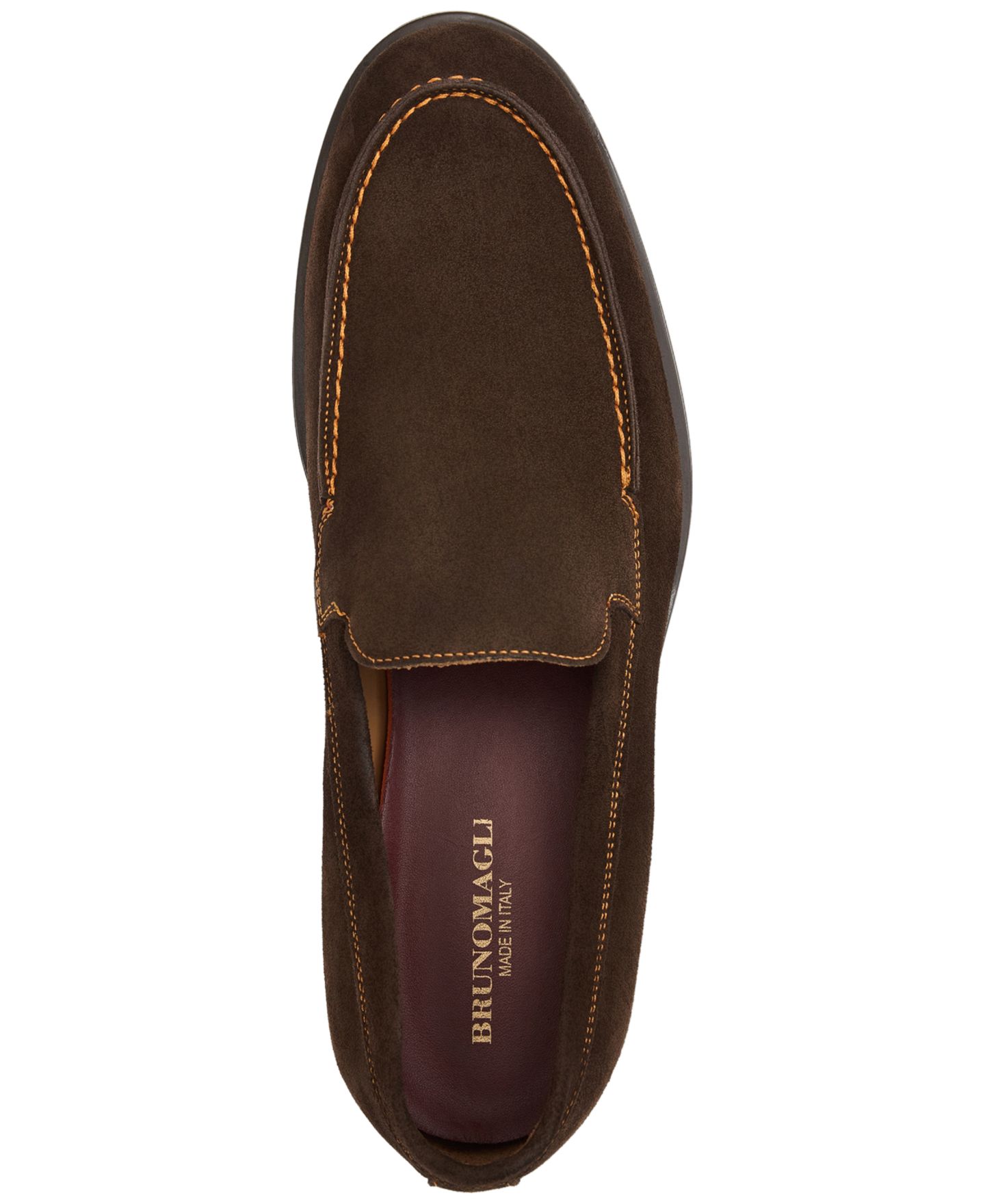 Мужские туфли Bruno Magli Fiore Premium Suede Round Toe, цвет: Тёмный коричневый замшевый — фото 4