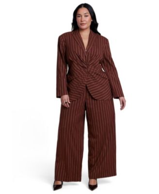 Women's Wide Leg Pinstripe Trouser