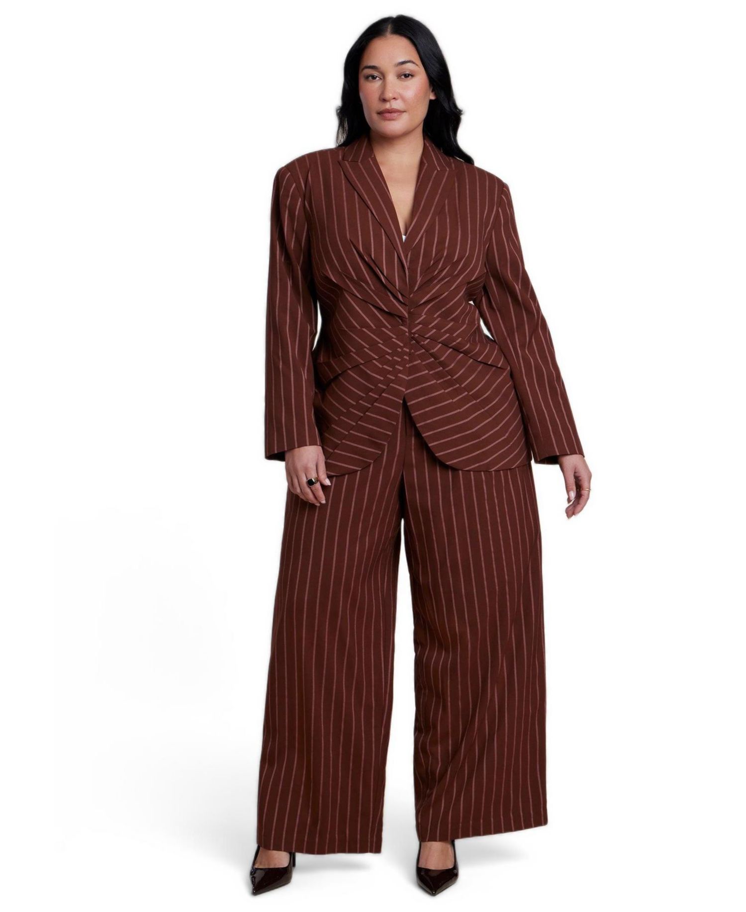 Women's Wide Leg Pinstripe Trouser