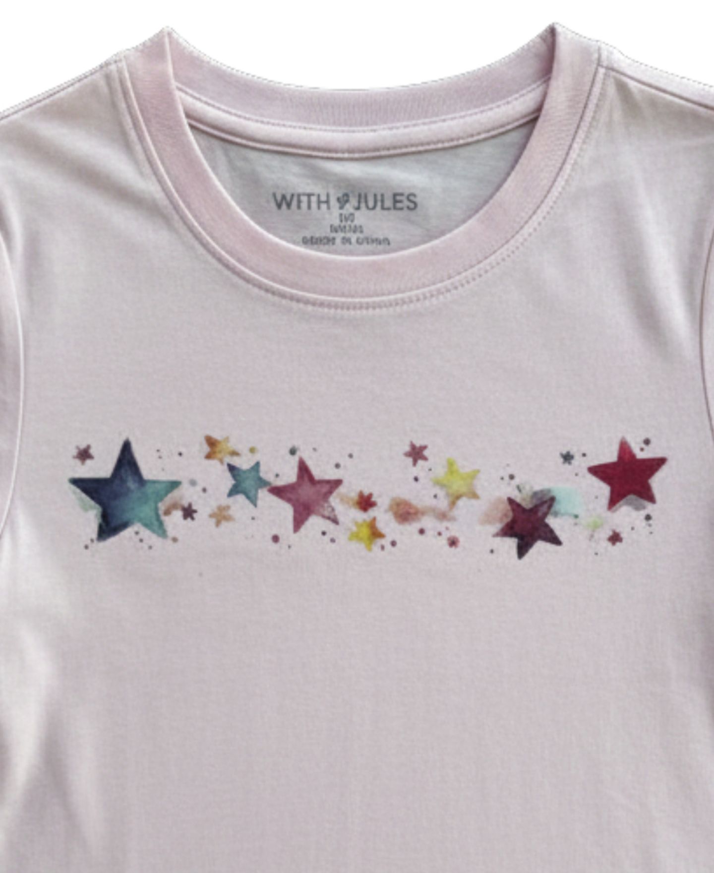 Футболка With Jules Mini Stars Graphic T-Shirt для девочек, цвет: Светлый пастельный розовый — фото 3