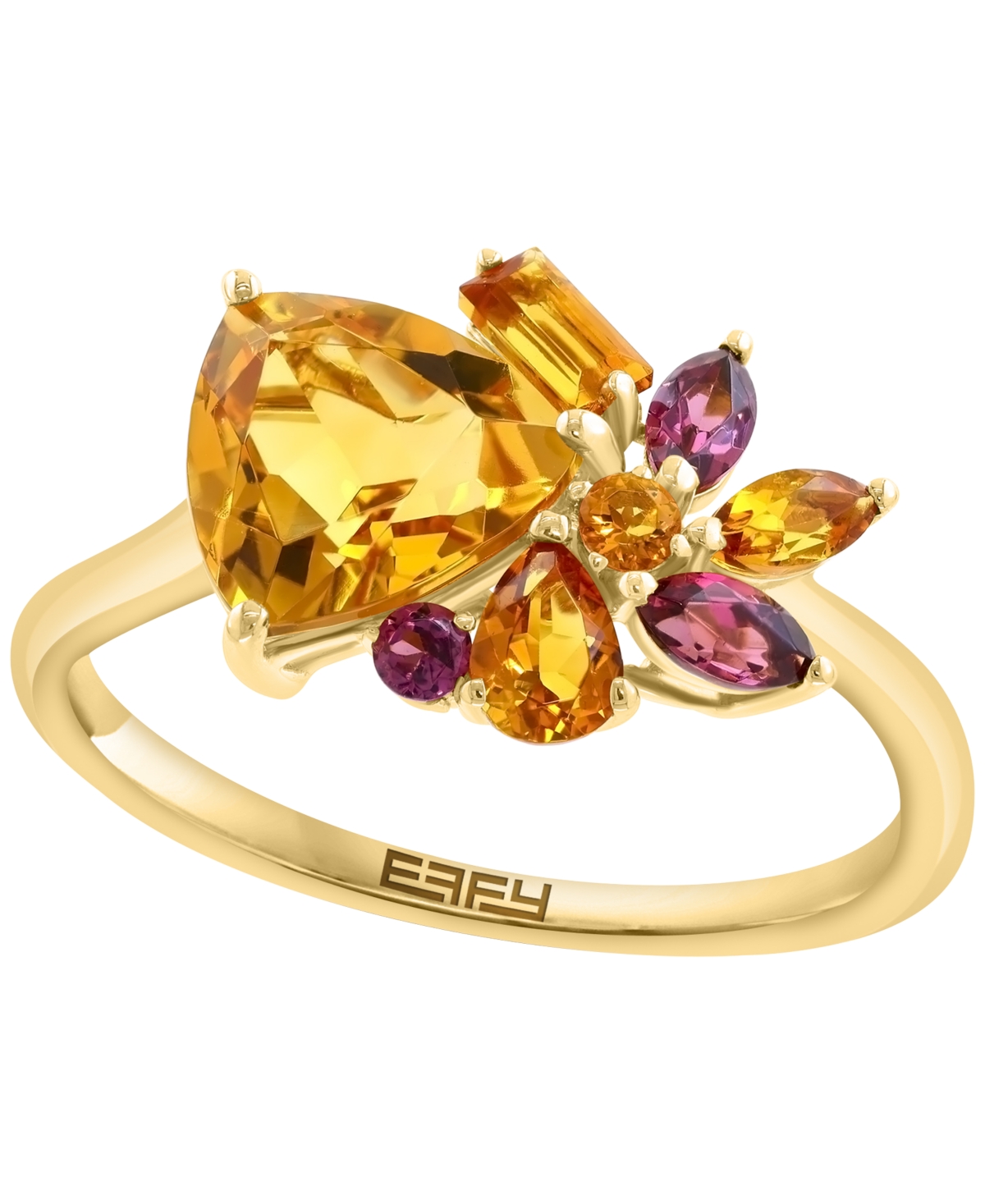 Effy Collection Citrine Multigemstone Ring (2-1/10 ct. t.w.) in 14k Yellow Gold - Yellow Gold