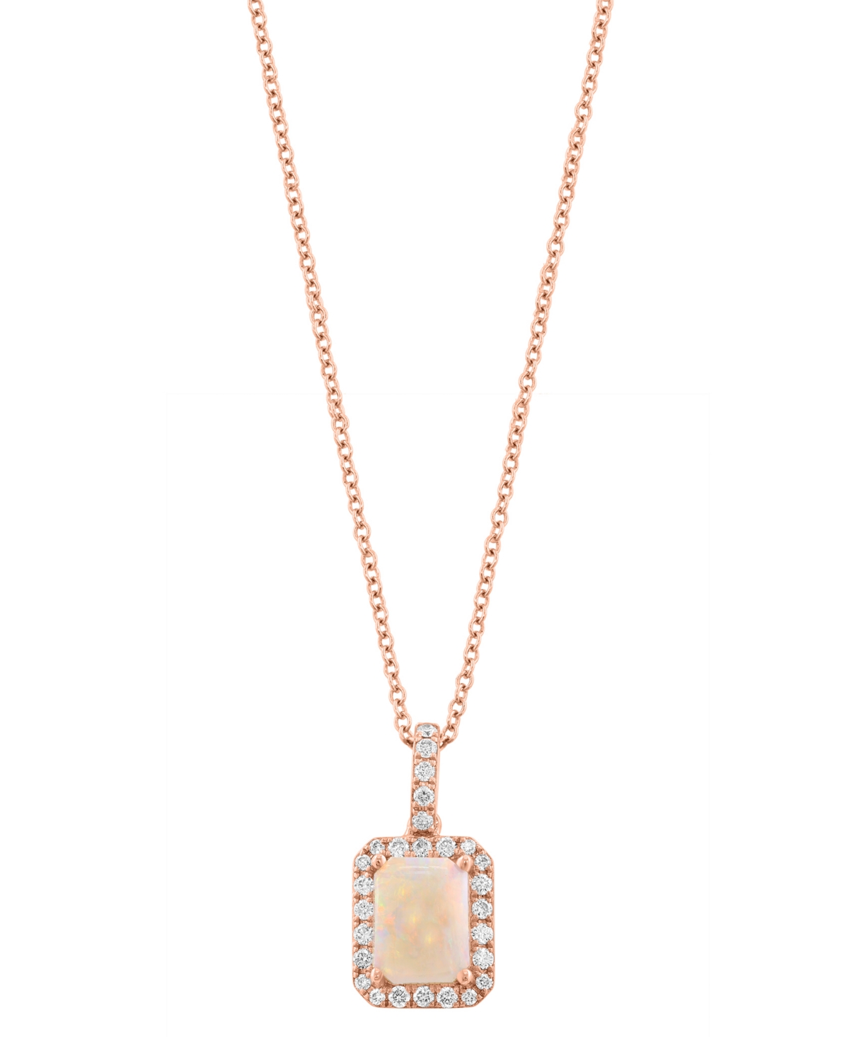 Effy Collection Diamond (1/4 ct. t.w.) and Opal (7/8 ct. t.w.) Pendant in 14K Rose Gold - Rose Gold