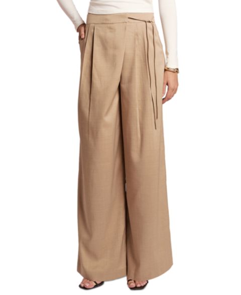 Женские брюки 4th & Reckless Beatrice Wide-Leg Pleated, цвет: Бежевый