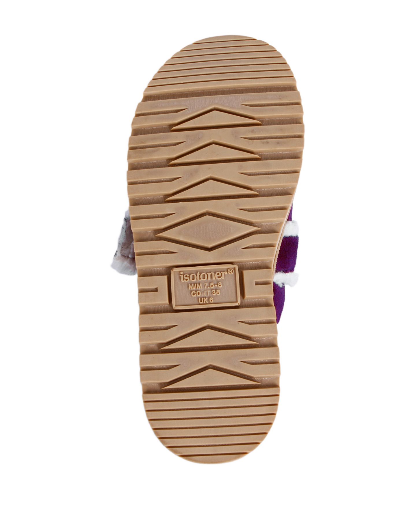 Женские тапочки Isotoner Signature Buckle Scuff Sherpa Slippers, цвет: Инжирный — фото 3
