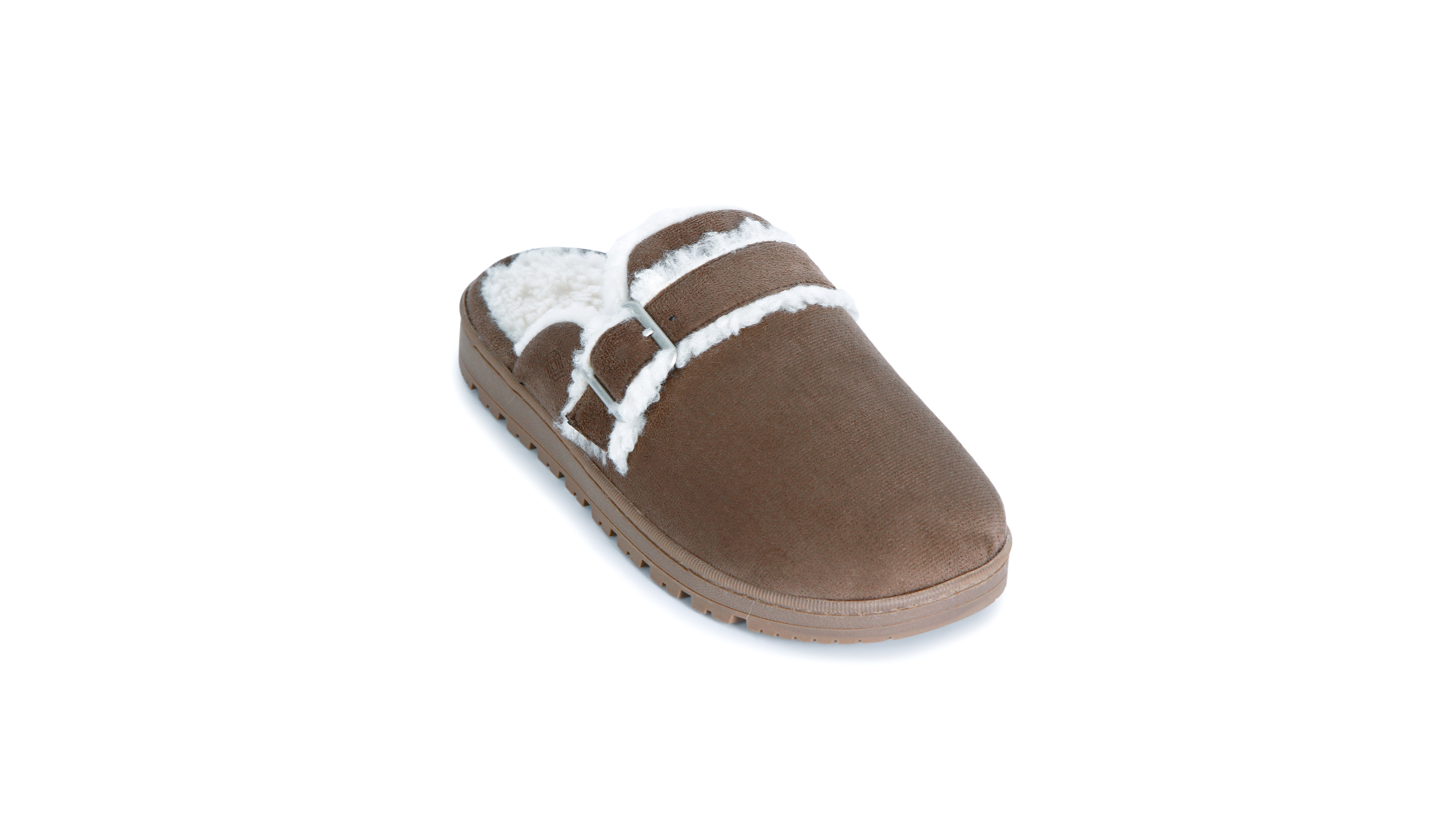 Isotoner Signature Women's Faux-Suede Buckle Scuff Memory Foam Slippers