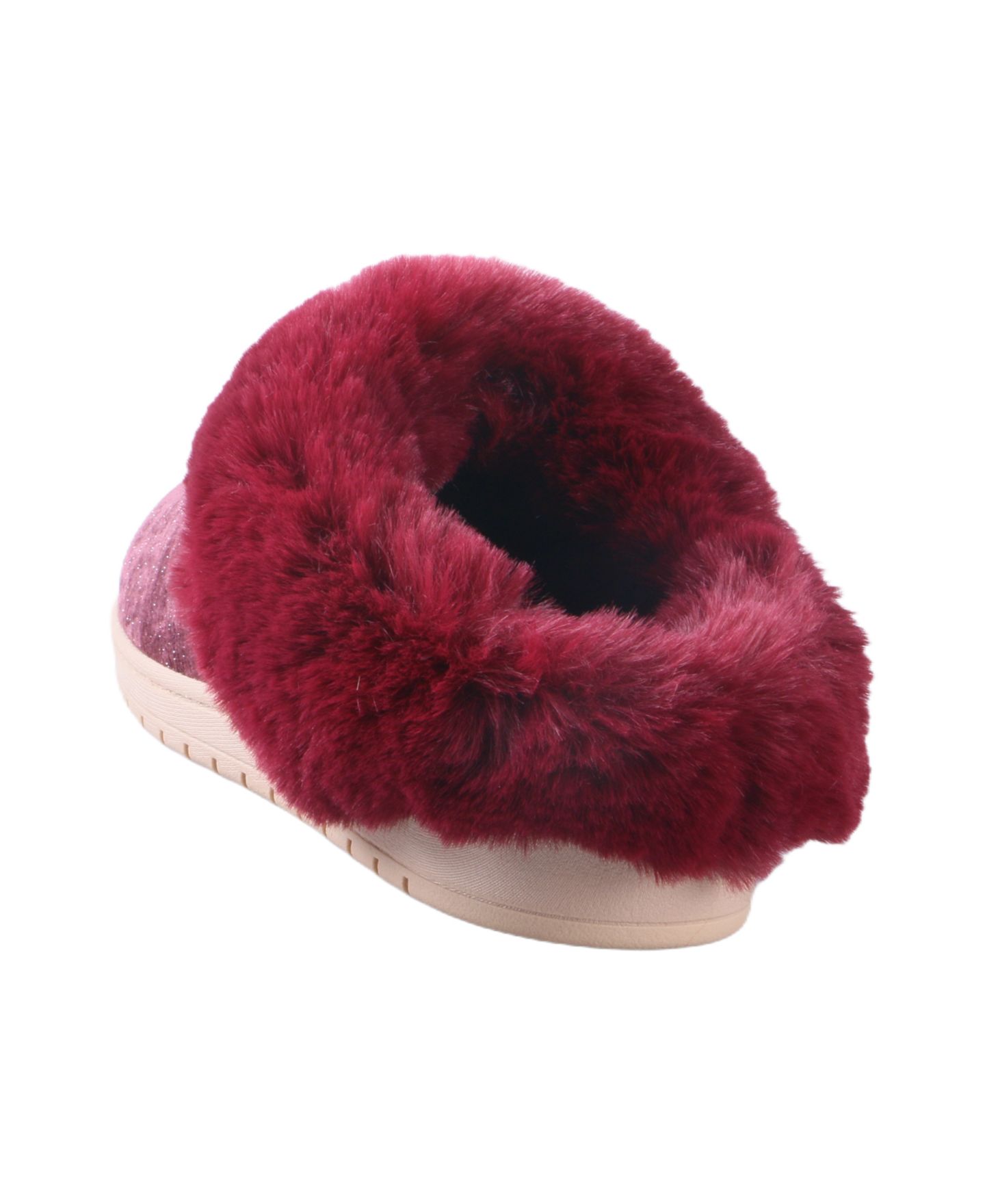 Женские сабо Isotoner Signature Faux Fur Trim Round-Toe, цвет: Burgandy — фото 6