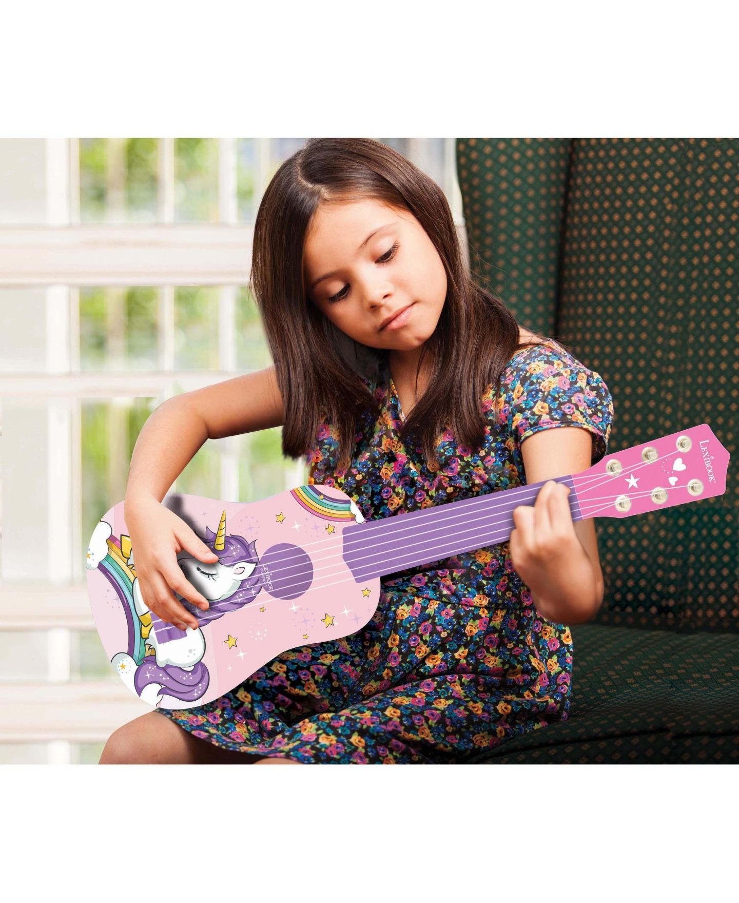 Детская игрушка Lexibook My First Guitar Unicorn With Nylon Strings, Ages 3+, цвет: Синий — фото 3