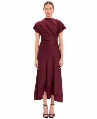 Women's Bindi Cap-Sleeve Boat-Neck A-Line Midi Dress