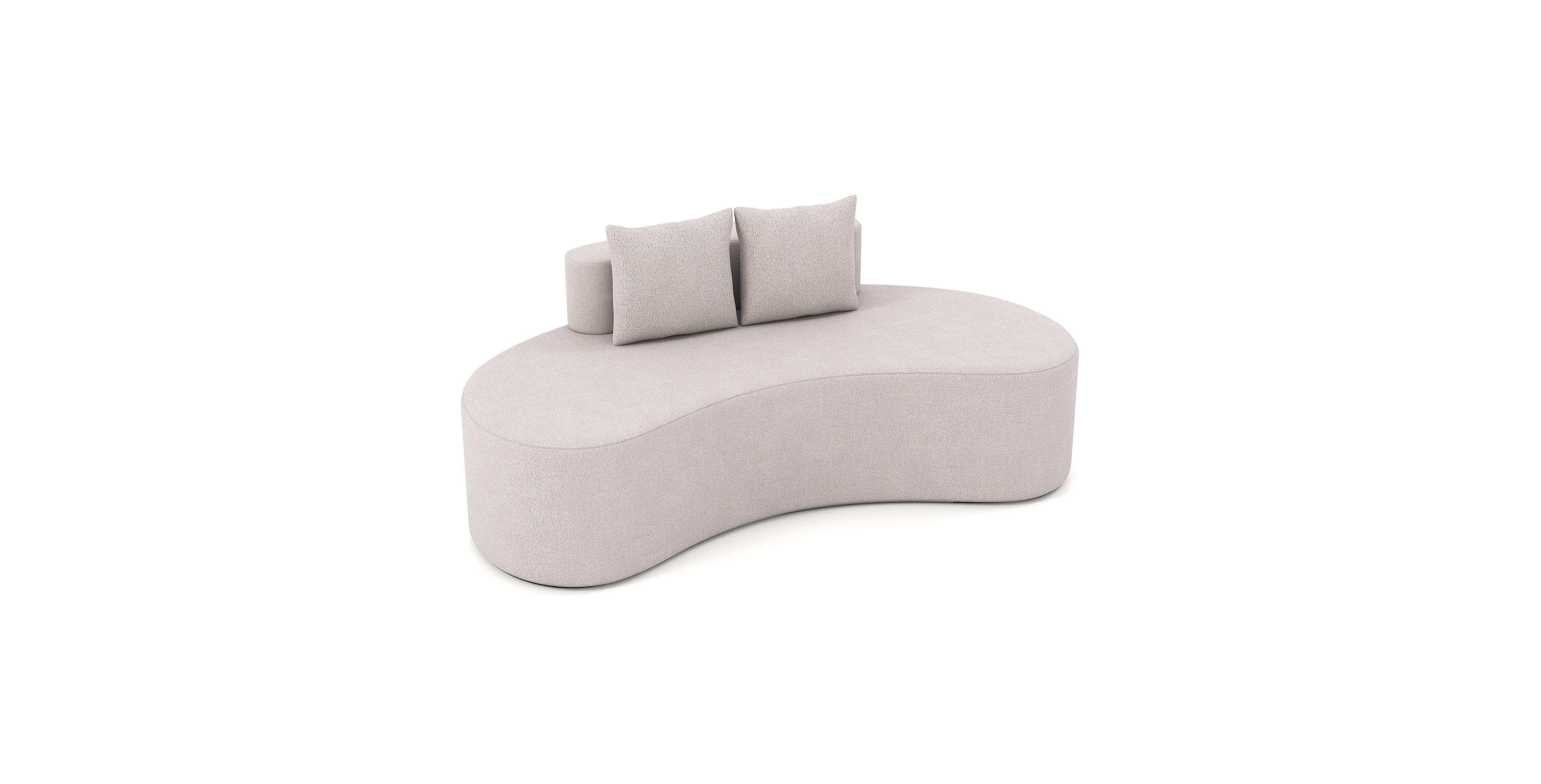 Mecale Upholstered Curved Sofa with 2 Cozy Pillows