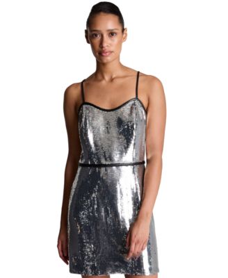 Women's Sweetheart-Neck Sequin Mini Dress