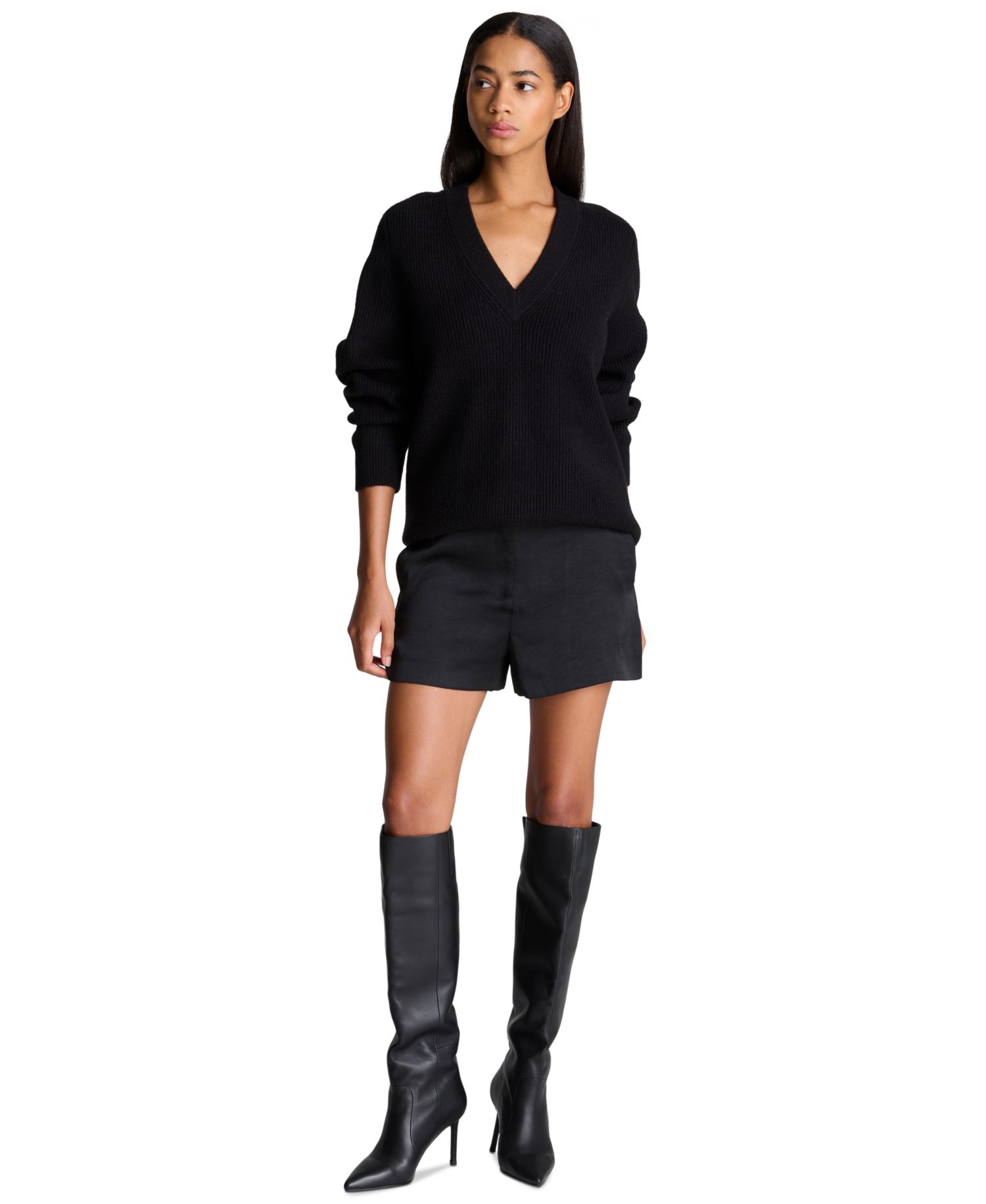 Women's Oversized V-Neck Boyfriend Sweater