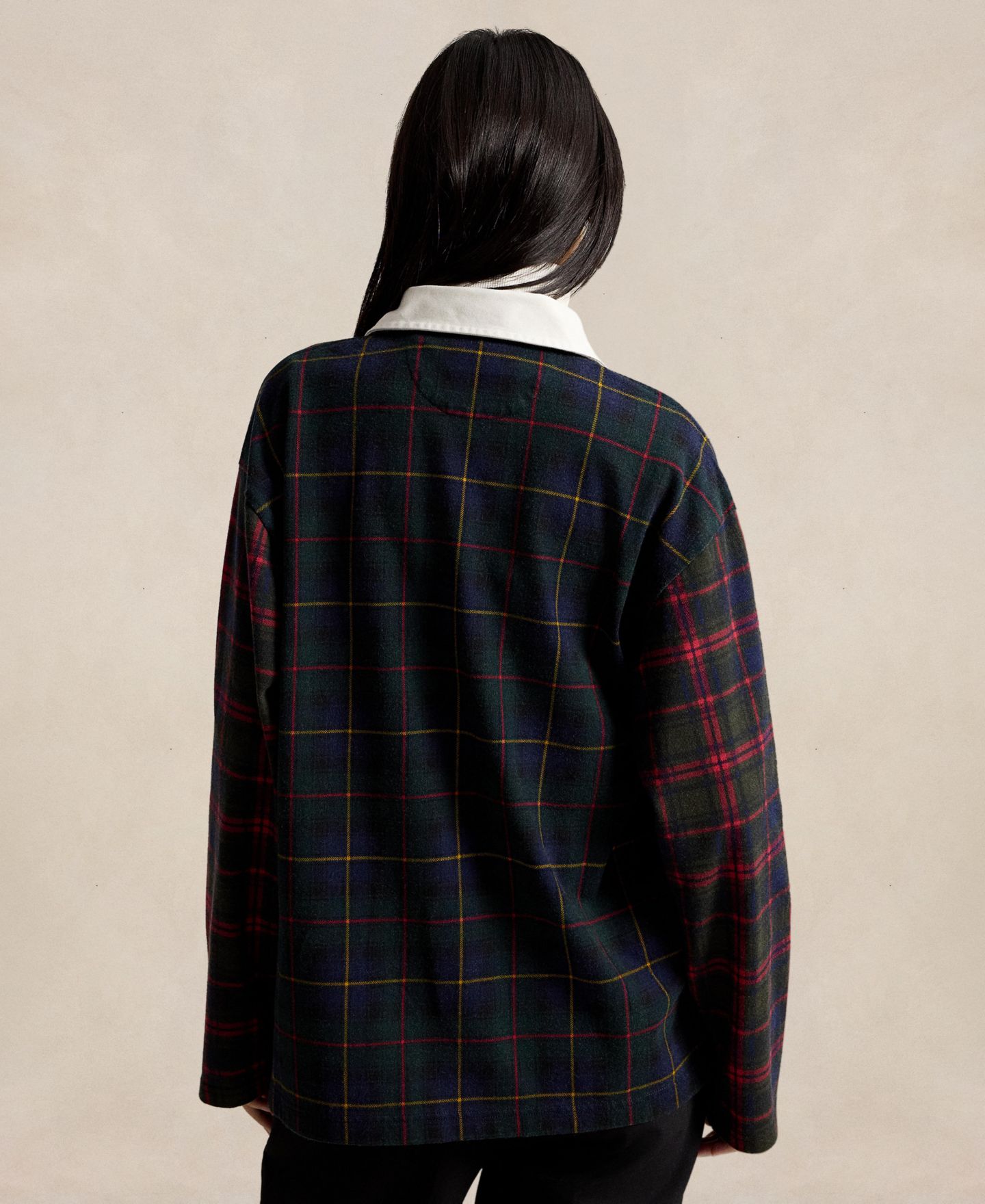 Женский топ Polo Ralph Lauren Long-Sleeve Rugby Collar Plaid Rugby Jersey, цвет: Клетчатый разноцветный — фото 4