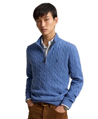 Men's Cable-Knit Quarter-Zip Sweater