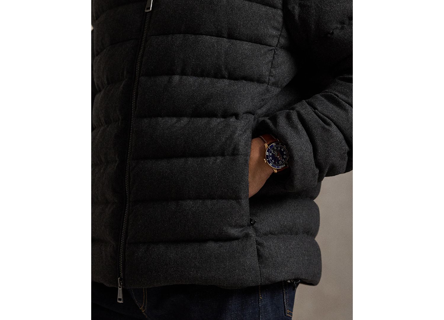 Men's Big & Tall Colden Down Quilted-Herringbone Regular-Fit Jacket