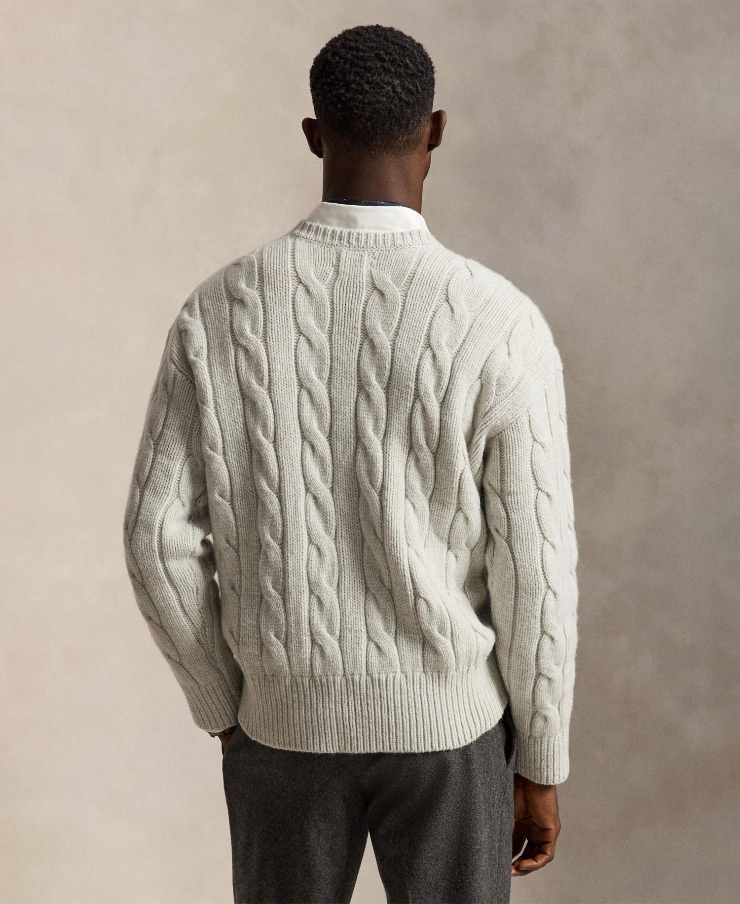 Men's Relaxed-Fit Cable-Knit Sweater