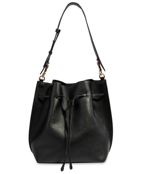 Женская сумка Sam Edelman Kate Large Leather Bucket, цвет: Чёрный