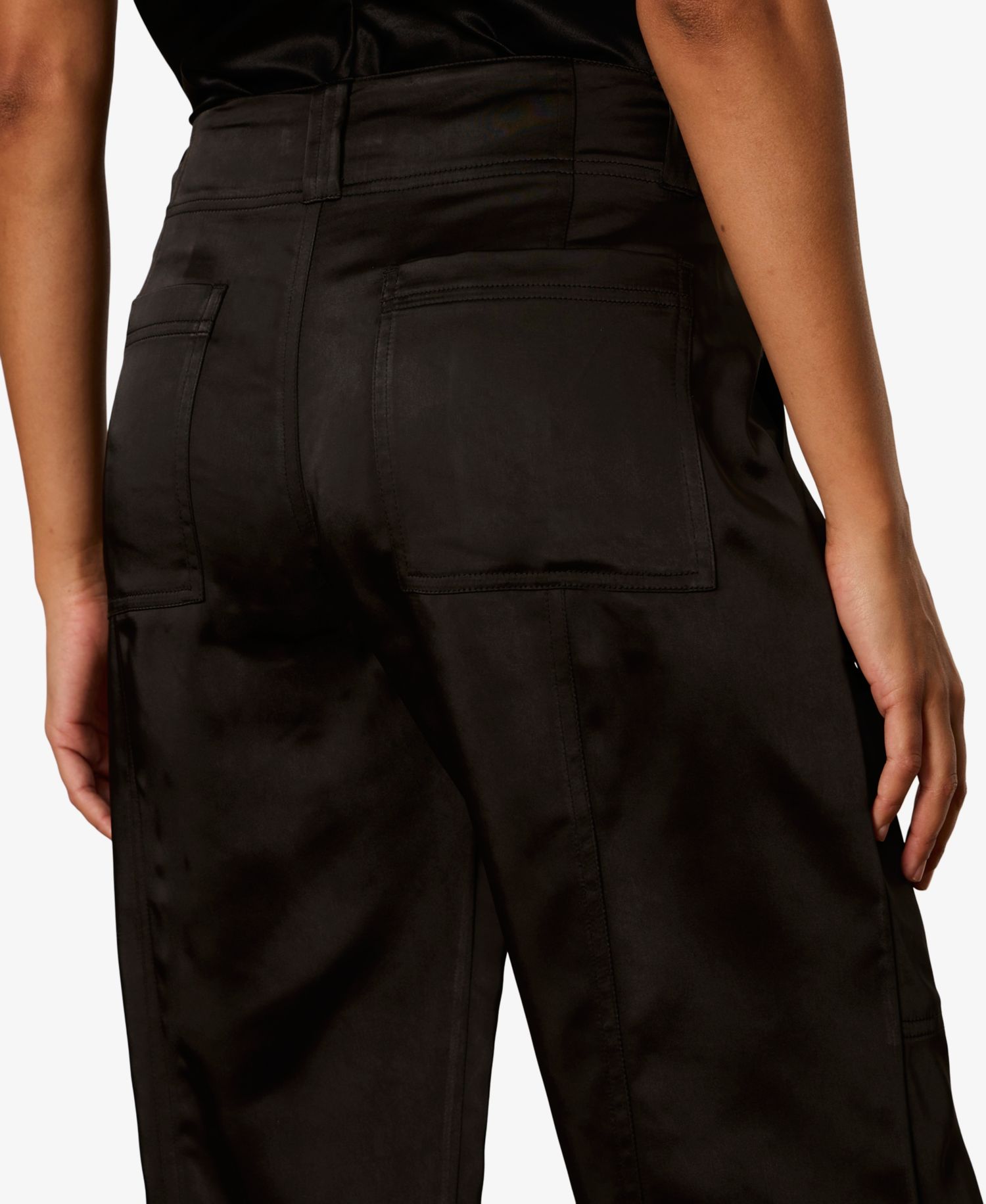 Women's Sphere Satin Straight Mid-Rise Pants