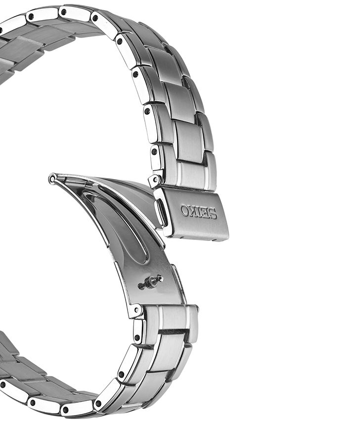 Seiko Men's Solar Diamond Accent Stainless Steel Bracelet Watch 41mm ...