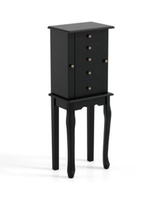 2 Colors Armoire Storage Standing Jewelry Cabinet with Mirror