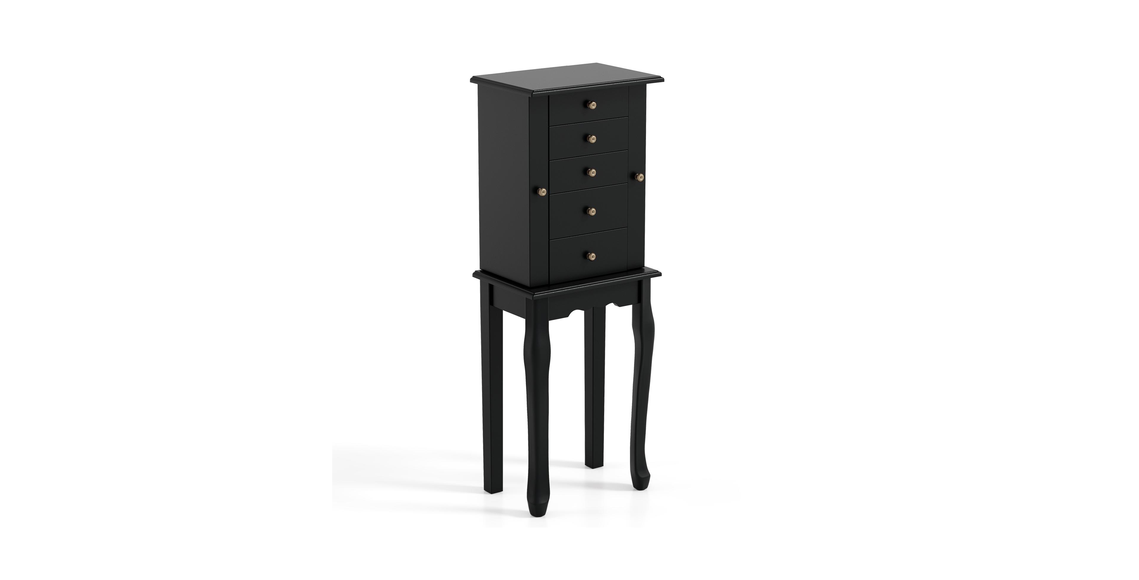 Mecale 2 Colors Armoire Storage Standing Jewelry Cabinet with Mirror