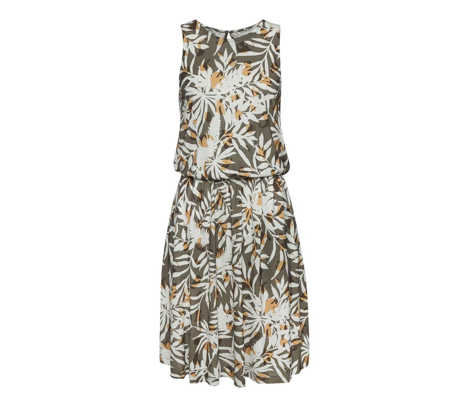 Women's High-Neck A-Line Elastic-Waist Short Dress