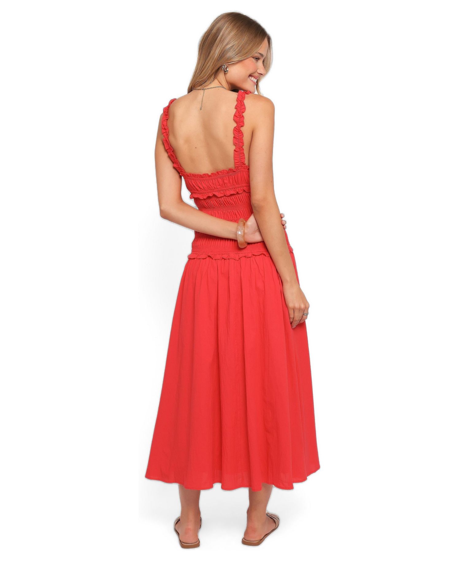 Women's Enola Square Neck A-Line Midi Dress