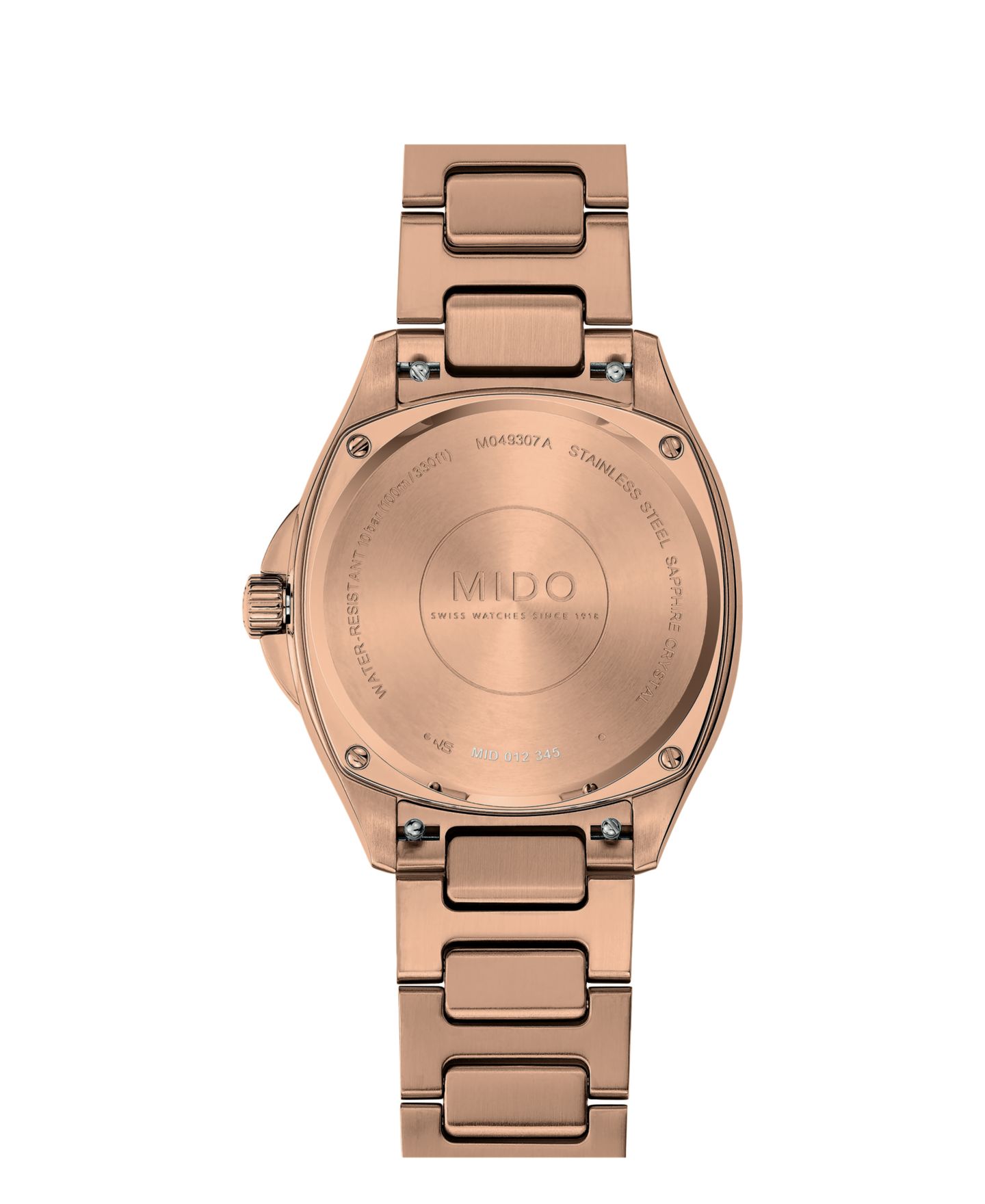 Часы Mido Unisex Swiss Automatic Multifort TV Rose-Gold Tone Stainless Steel Bracelet Watch 35mm — фото 3