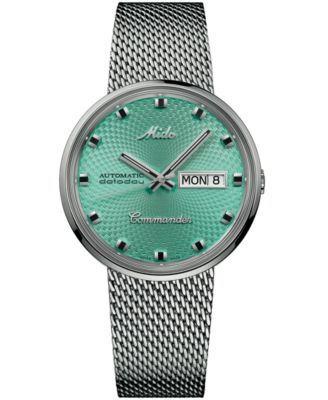 Unisex Swiss Automatic Commander 1959 Silver Stainless Steel Milanese Bracelet Watch 37mm