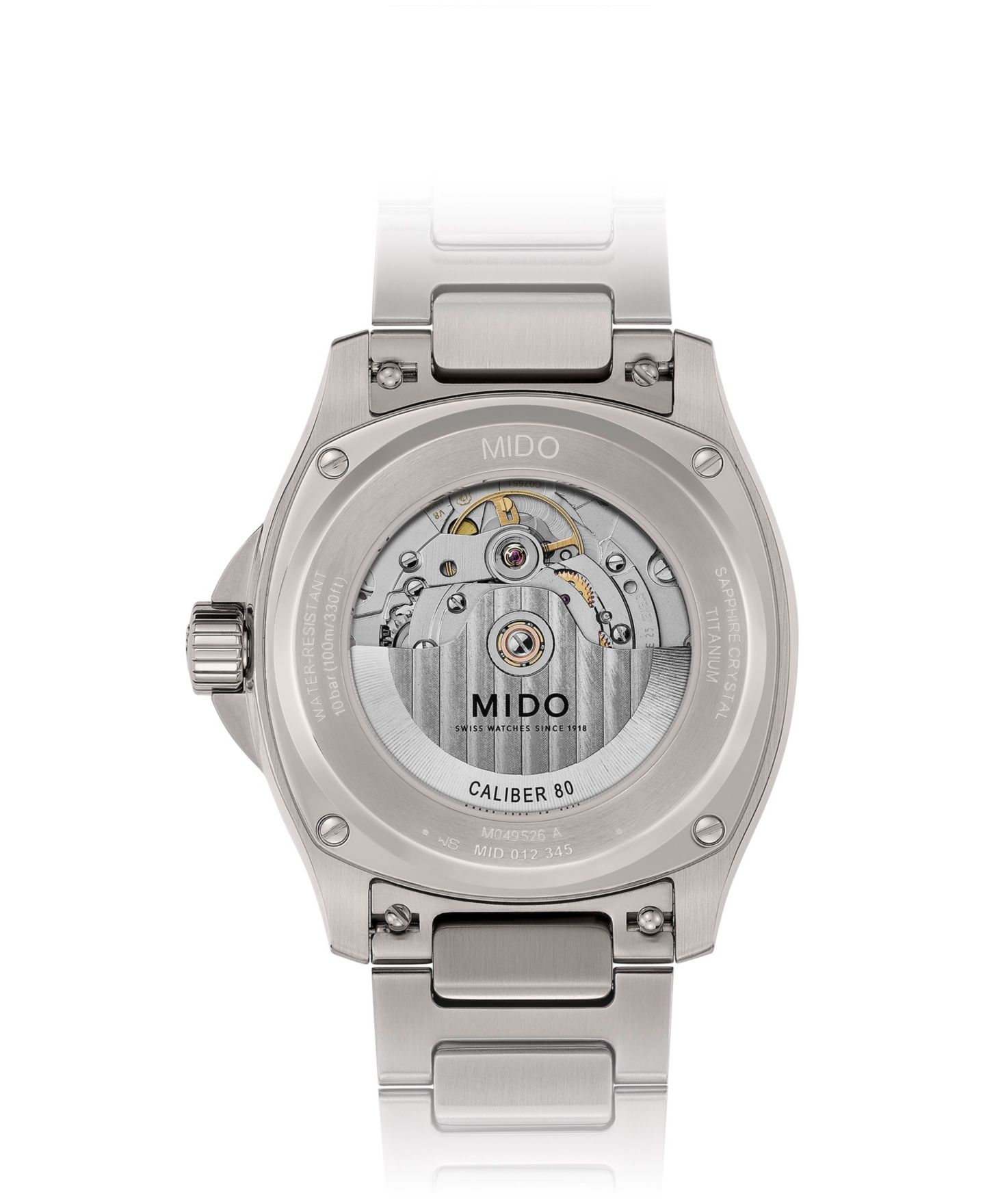 Мужские часы Mido Swiss Automatic Multifort Big Date Silver-Tone Titanium Bracelet Watch 40mm — фото 3