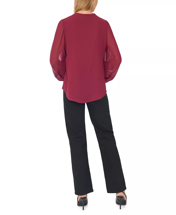 Women's Split-Neck Long-Sleeve Top - thumbnail 5