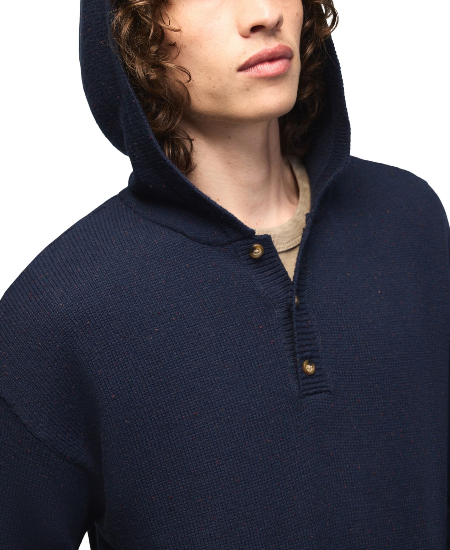 Мужской свитер Lucky Brand Donegal Hooded Kangaroo-Pocket, цвет: Naval Academy — фото 4