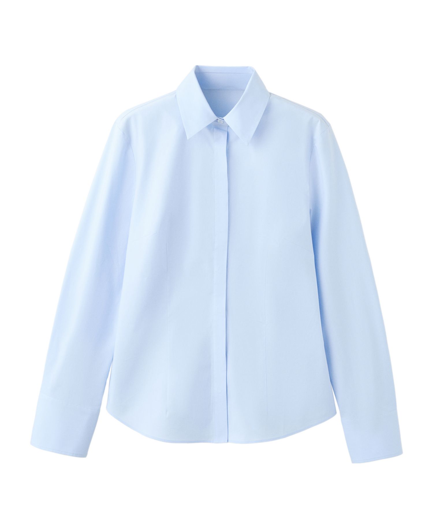 Women's Slim-Fit Poplin Long-Sleeve Button-Down Shirt