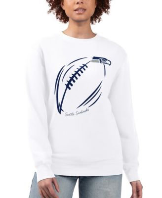 Women's Seattle Seahawks Fleece Graphic Crewneck Cotton-Blend Pullover Sweatshirt