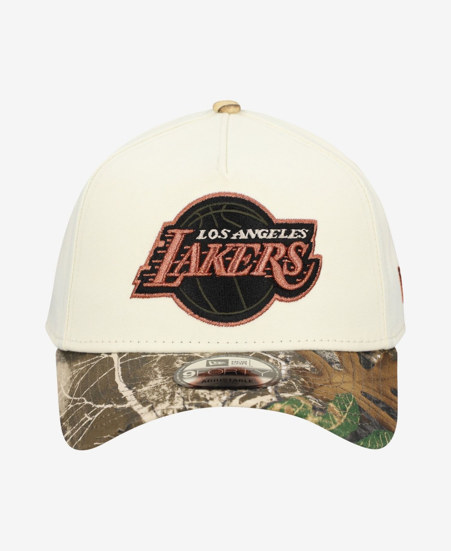Men's Cream Los Angeles Lakers Realtree Chrome Two-Tone 9FORTY A-Frame Adjustable Hat