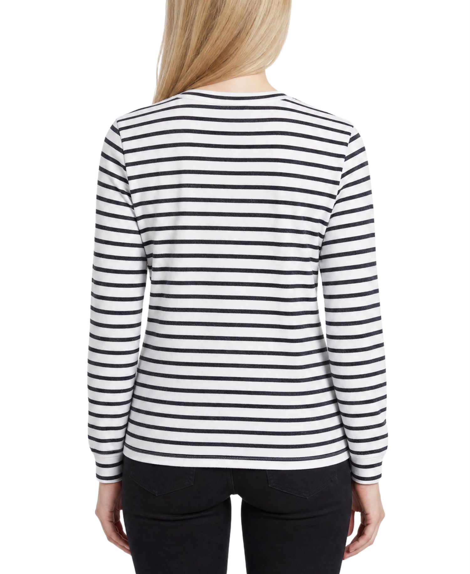 Women's Long-Sleeve Crewneck Embroidered T-Shirt