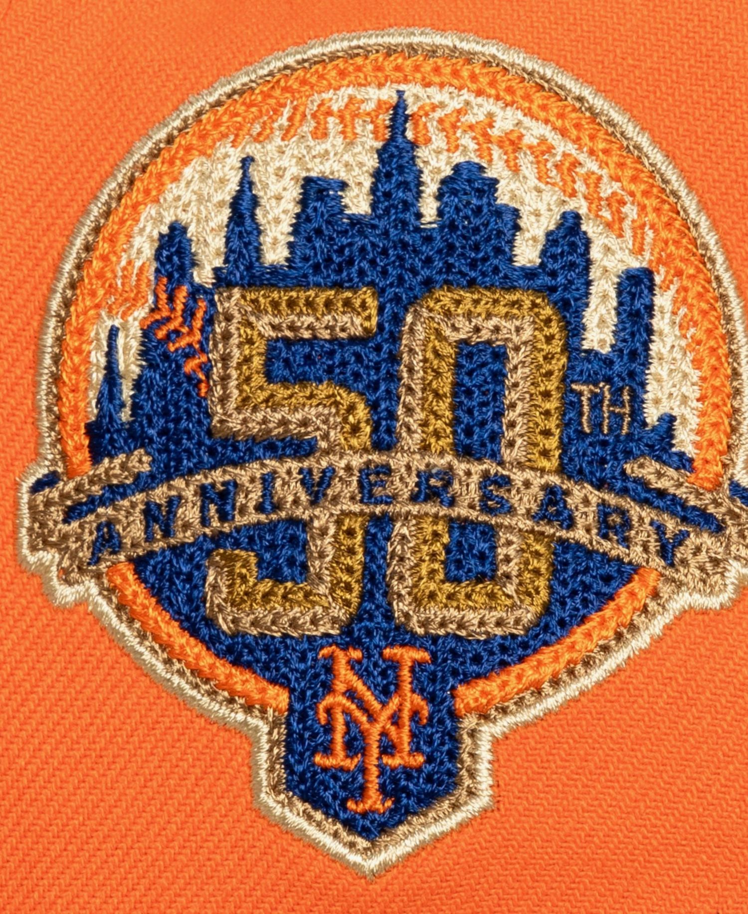 Men's Orange New York Mets 50th Anniversary Patch Secondary Pro Snapback Hat