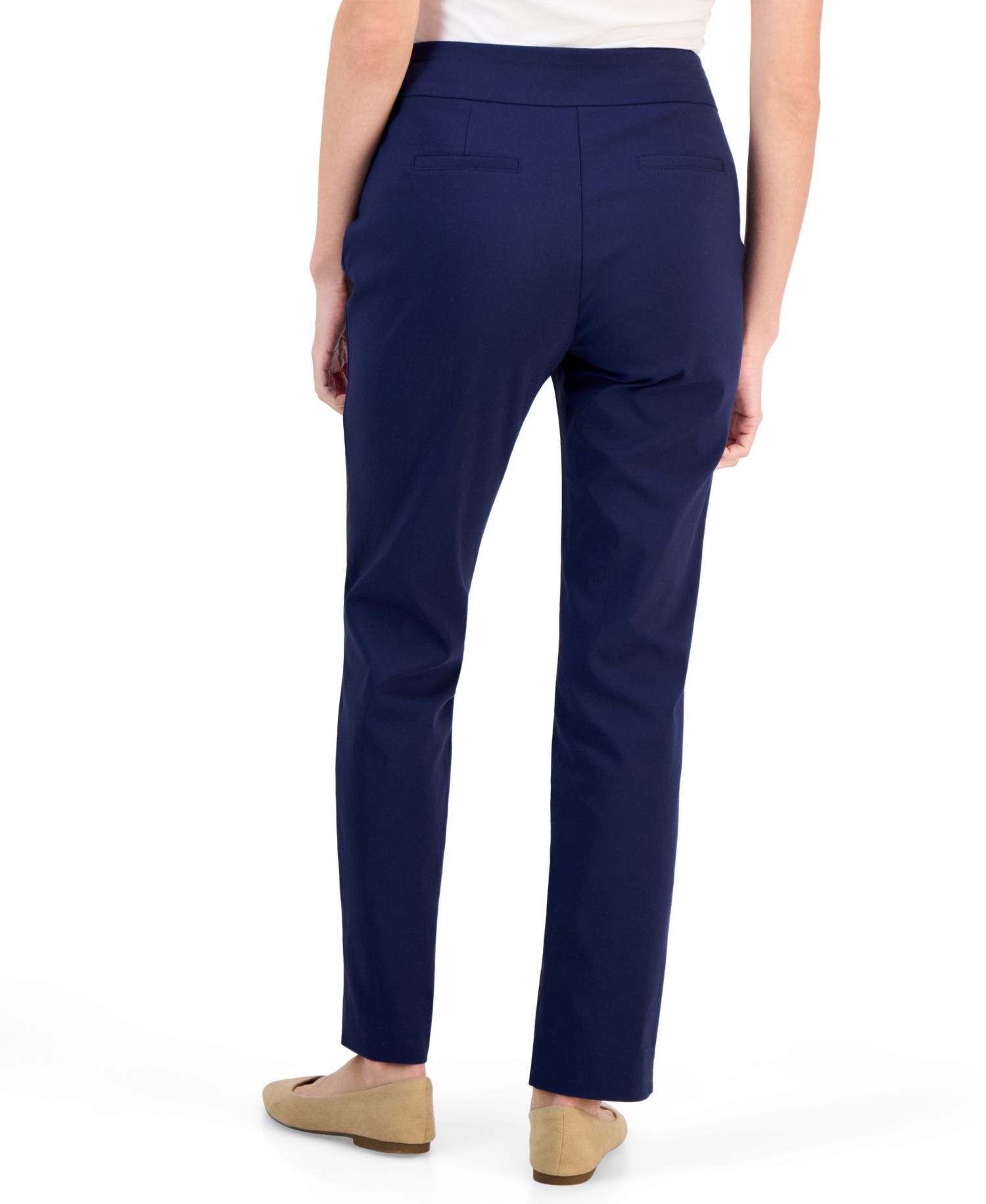Petite Tummy-Control Cambridge Stretch Slim-Leg Pants