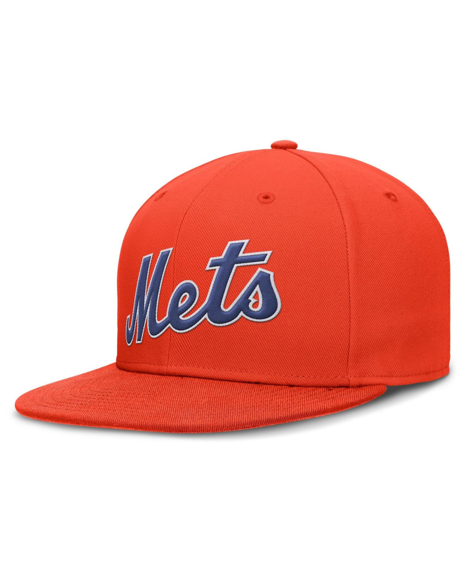 Men's Orange New York Mets Wordmark Dri-FIT Round Bill True Fitted Hat