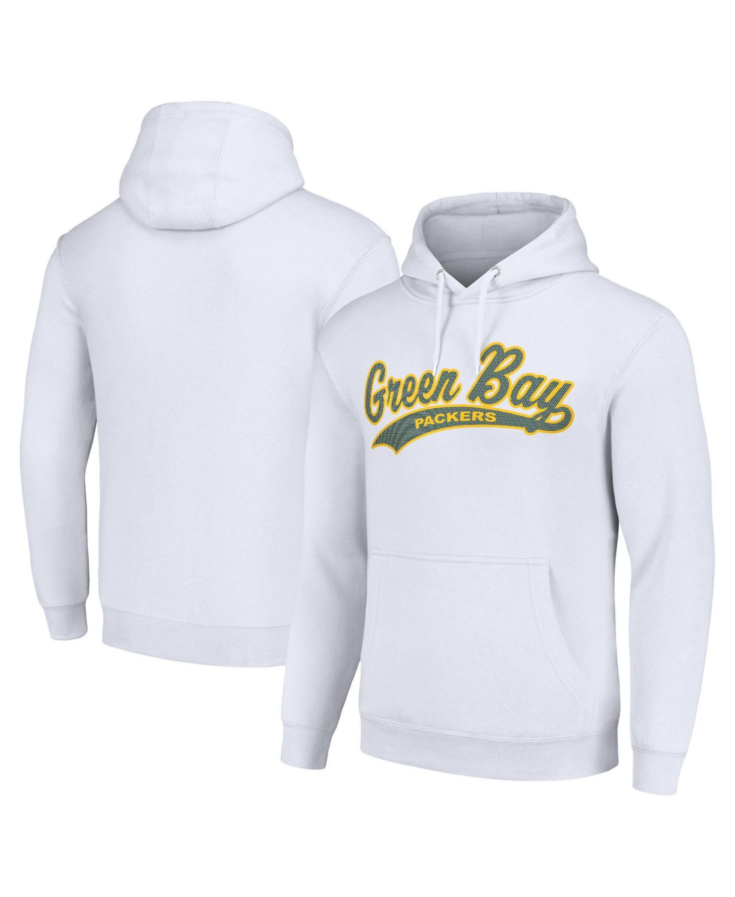 Men's and Women's White Green Bay Packers Tailsweep Pullover Hoodie