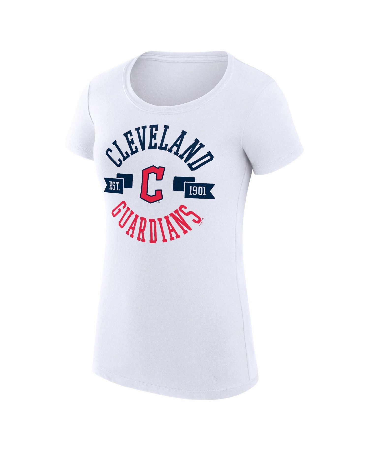 Women's White Cleveland Guardians Super-Slim Fit Lightweight City Graphic T-Shirt