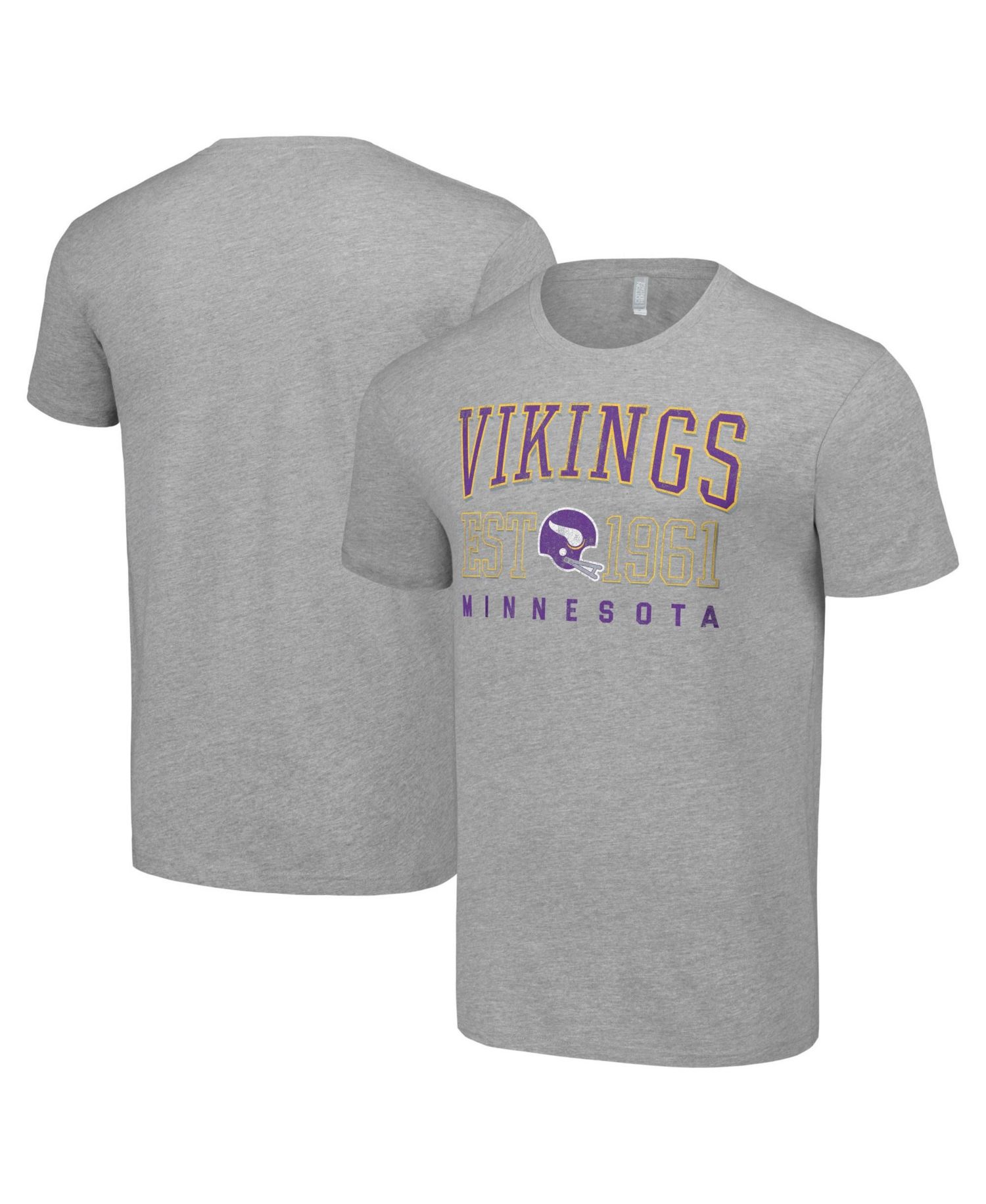 Men's Heather Gray Minnesota Vikings Throwback Logo T-Shirt